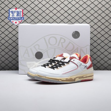 OFF-WHITE x Jordan 2 Retro Low SP White Red Unisex