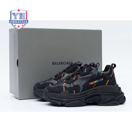 Balenciaga Triple S Allover Logo Black Rainbow (W) SIZE: 35-45