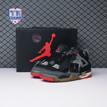 Off-White X Air Jordan 4 Bred CV9388-001 Unisex