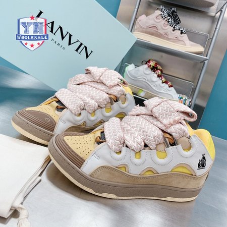 LANVIN Curb sneakers in Leather beige DRAG-H200509 35-45