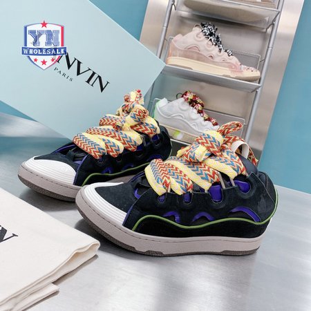 Lanvin Leather Curb Black Purple DRA1-P21B145 35-45