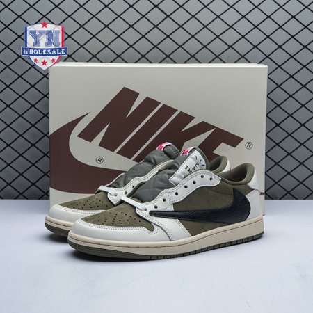 Travis Scott x Air Jordan 1 Low OG Medium Olive DM7866 200 Unisex