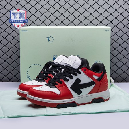 OFF-WHITE Out Of Office OOO Low Tops Black White Red Unisex