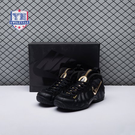 Nike Air Foamposite Pro Black Metallic Gold 624041-009 Unisex