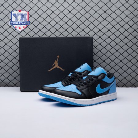 Jordan 1 Low Black University Blue 553558-041 Unisex
