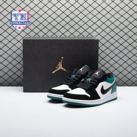 Jordan 1 Low White Black Mystic Green 553558-113 Unisex