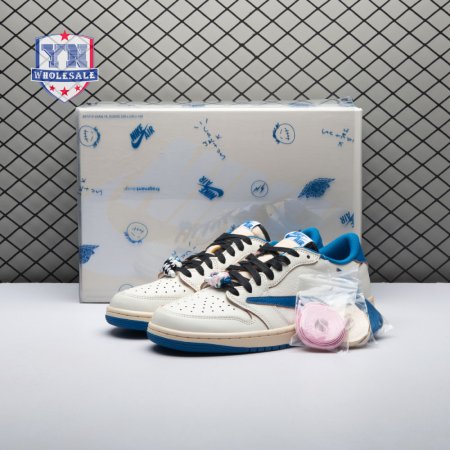 Jordan 1 Retro Low OG SP Fragment x Travis Scott Sail Military Blue DM7866-104 Unisex