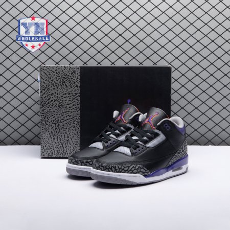 Jordan 3 Retro Black Court Purple CT8532-050 Men's